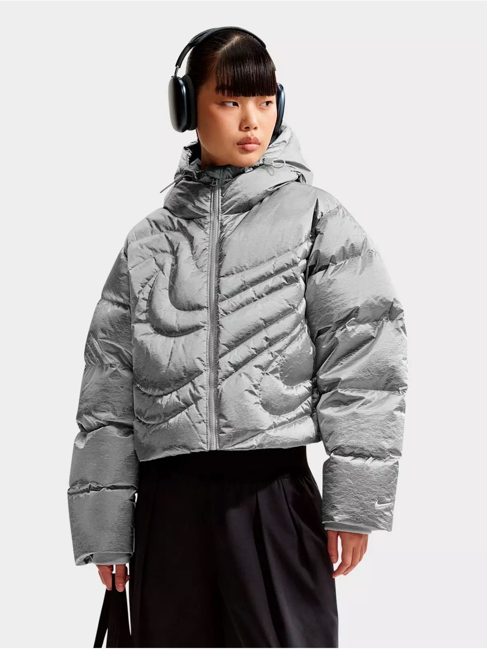 WOMEN'S NIKE SPORTSWEAR SWOOSH SERIES THERMA-FIT OVERSIZED FULL-ZIP DOWN PUFFER